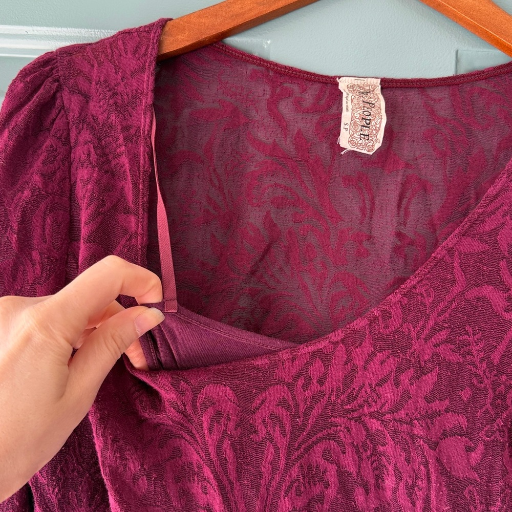 Free People magenta dress with attached slip - Picture 12 of 15